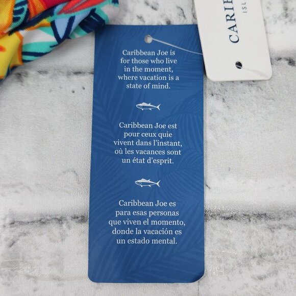 Caribbean Joe Shirred One-Piece Swimsuit Size 16 Floral Multicolor Slimming $108 - Picture 9 of 9